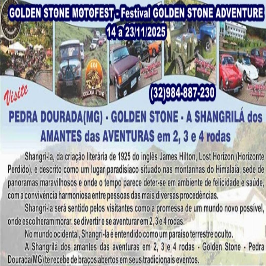 RETORNO DO GOLDEN STONE MOTOFEST em 2025 em Pedra Dourada. Colaboração Expontânea.